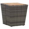 vidaXL Beistelltisch Grau 41,5×41,5×43 cm Poly Rattan & Massivholz