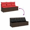 vidaXL Gartensofa mit Kissen 3-Sitzer Braun Poly Rattan