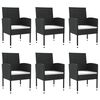 vidaXL 7-tlg. Garten-Essgruppe Schwarz Poly Rattan und Stahl