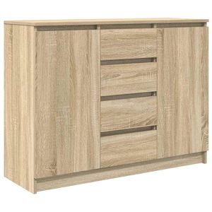 vidaXL Sideboard mit Schubladen Sonoma-Eiche 100,5x35x76 cm