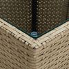 vidaXL Beistelltisch Beige 41,5x41,5x44 cm Poly Rattan und Hartglas