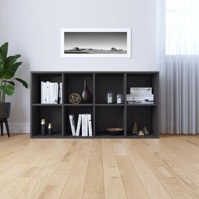vidaXL Bücherregal/Sideboard Grau 66×30×130 cm Holzwerkstoff