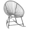 vidaXL Schaukelstuhl Mondstuhl Grau Poly Rattan