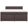 vidaXL Boxspringbett mit Matratze Dunkelbraun 180x200 cm Stoff