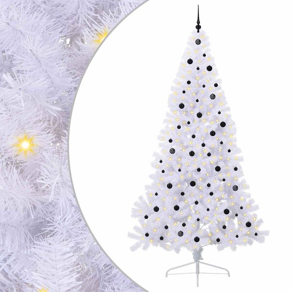 vidaXL K&uuml;nstlicher Weihnachtsbaum Wei&szlig; 240 cm PVC und Stahl