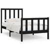 vidaXL Massivholzbett Schwarz 75x190 cm