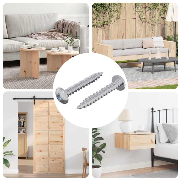 vidaXL Holzschraube 2 pcs Silber M4 x 28 mm Eisen