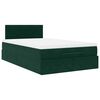 vidaXL Ottoman-Bett mit Matratze & LEDs Dunkelgr&uuml;n 120x200 cm Samt