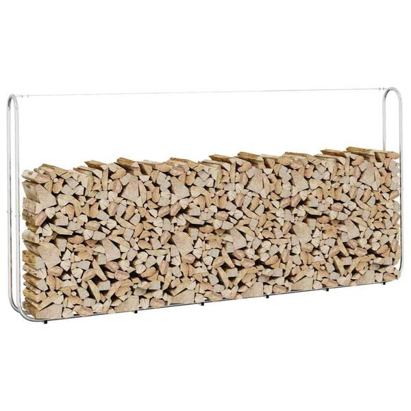 vidaXL Kaminholzregal 300x25x150 cm Stahl verzinkt