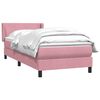 vidaXL Boxspringbett mit Matratze Rosa 80x220 cm Samt