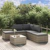 vidaXL 6-tlg. Garten-Lounge-Set mit Kissen Grau Poly Rattan