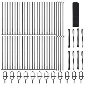 vidaXL Zaunpfosten Grau 100 x 0,6 m (12 x 12 mm Netz) Stahl und PVC