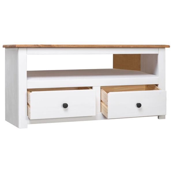 vidaXL TV-Eckschrank Weiß 93 x 49 x 49 cm Massivholz Panama-Kiefer