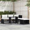 vidaXL 4-tlg. Garten-Lounge-Set Poly Rattan Schwarz