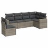vidaXL 6-tlg. Garten-Sofagarnitur mit Kissen Grau Poly Rattan