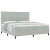 vidaXL Boxspringbett mit Matratze Hellgrau 200 x 200 cm Samt