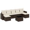 vidaXL 8-tlg. Garten-Sofagarnitur mit Kissen Braun Poly Rattan