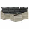 vidaXL Gartensofa-set mit Kissen 5 pcs Hellgrau Poly-Rattan