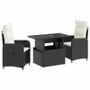 vidaXL Outdoortisch-Set 3 stk. Schwarz und Cremewei&szlig; 100 x 55 x 73 cm
