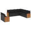 vidaXL 9-tlg. Garten-Sofagarnitur mit Kissen Schwarz Poly Rattan