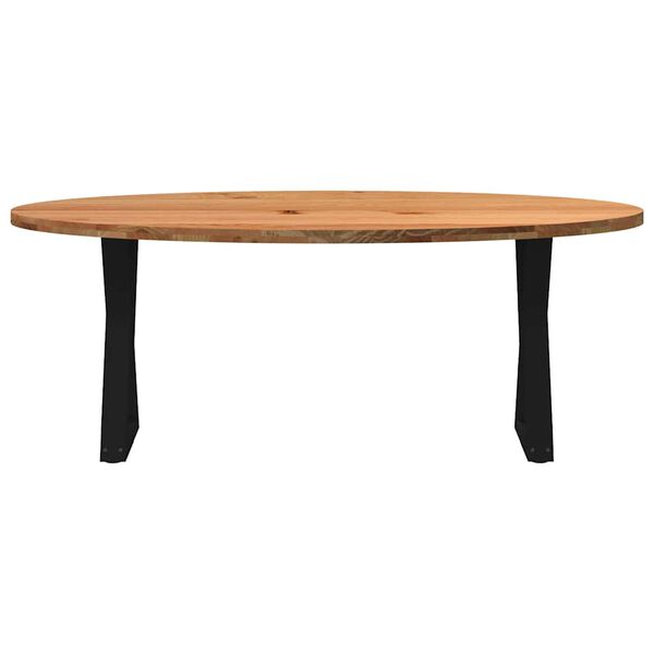 vidaXL Esstisch Hellbraun 200x100x74 cm Massivholz Eiche Oval