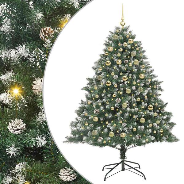 vidaXL K&uuml;nstlicher Weihnachtsbaum mit 300 LEDs mit St&auml;nder Gr&uuml;n 180 cm