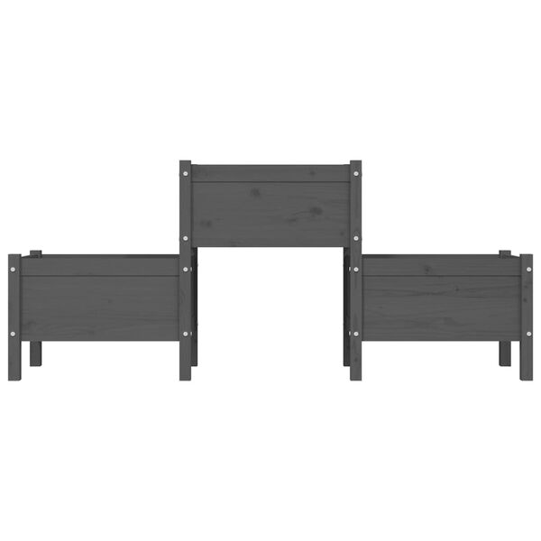 vidaXL Pflanzkübel Grau 178,5x44x75 cm Massivholz Kiefer