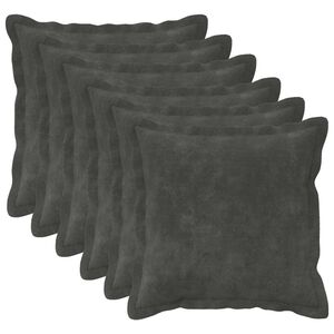 vidaXL Kissen 6 stk. HOUTEN Anthrazit 30 x 30 cm Mikrofaser Fleece