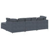 vidaXL Modulares Sofa mit Fußhocker Kissen Samt Dunkelgrau