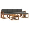 vidaXL Outdoor-Sofagarnitur mit Kissen 6 pcs Natur und Anthrazit