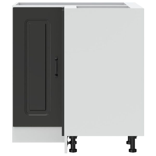 vidaXL K&uuml;chen-Eckunterschrank Kalmar Schwarz Holzwerkstoff