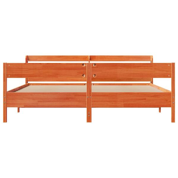 vidaXL Massivholzbett ohne Matratze Wachsbraun 180x200 Kiefernholz