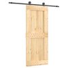 vidaXL Schiebet&uuml;r Nat&uuml;rlich und Schwarz 85 x 210 cm Massivkiefer