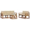 vidaXL Outdoor-Sofagarnitur mit Kissen 6 pcs Natur und Beige