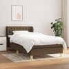 vidaXL Boxspringbett mit Matratze Dunkelbraun 90x190 cm Stoff