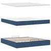 vidaXL Ottoman-Bett mit Matratze Blau 200x200 cm Stoff