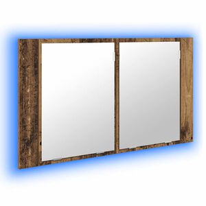 vidaXL Badezimmerspiegelschrank Altholz 80 x 12 x 45 cm Holzwerkstoff