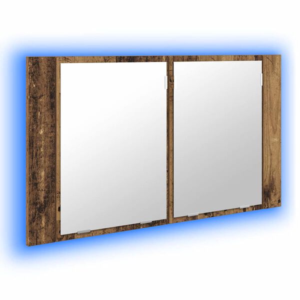 vidaXL Badezimmerspiegelschrank Altholz 80 x 12 x 45 cm Holzwerkstoff