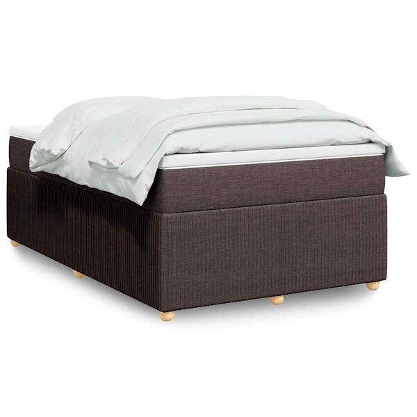 vidaXL Boxspringbett mit Matratze Dunkelbraun 120x190 cm Stoff