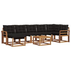 vidaXL Outdoor-Sofagarnitur 8 stk. 7-Sitzer Natur und Schwarz