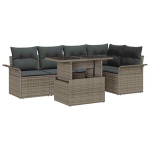 vidaXL Gartensofa-set 6 stk. Grau [Synthetisch]: Poly Rattan