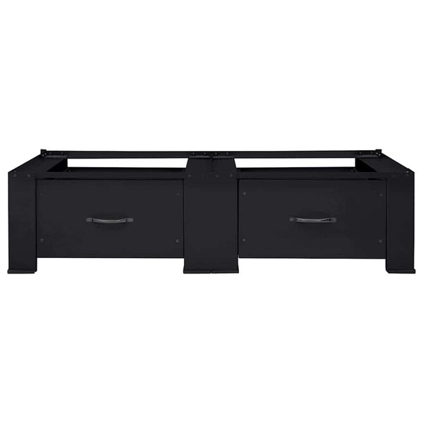 vidaXL Waschmaschinen-Podest 2 pcs Schwarz 64 x 55 x 32,5 cm Stahl