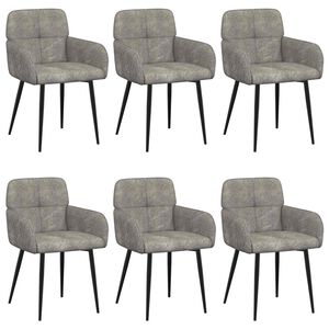 vidaXL Esszimmerst&uuml;hle 6 pcs Kunstwildleder Hellgrau 59 x 56,5 x 85 cm