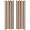 vidaXL Verdunkelungsvorh&auml;nge 2 Stk. mit Metall&ouml;sen 135 x 175 cm Creme