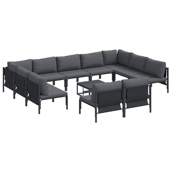 vidaXL Garten-Sofa-Set 12 pcs Anthrazit Stahl