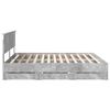 vidaXL Bettrahmen mit Kopfteil Beton Grau 200 x 200 cm Ingenieurs Holz
