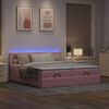 vidaXL Ottoman-Bett mit Matratzen & LEDs Rosa 160x200 cm Samt