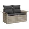 vidaXL Garten-Sofa-Set mit Kissen 8 pcs Hellgrau Poly Rattan