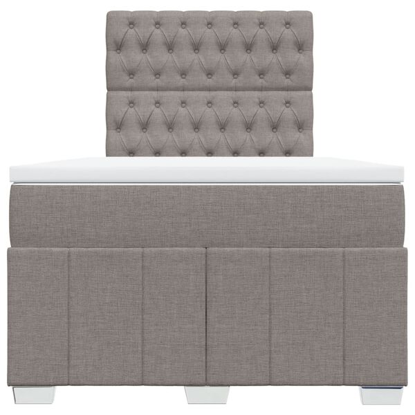 vidaXL Boxspringbett mit Matratze Taupe 120x190 cm Stoff