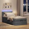 vidaXL Ottoman-Bett mit Matratze & LEDs Dunkelgrau 100x200 cm Stoff